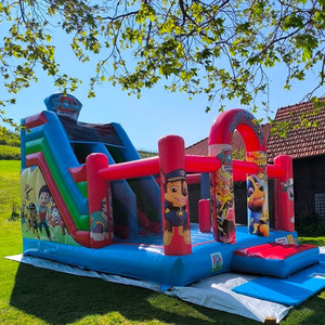 Château Gonflable Géant avec Toboggan et Zone de Saut pour Enfants et Adultes, Matériau PVC, 6mx6mx4m, Capacité 720kg, avec Souffleur - Product Image 4