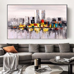 Affiche de construction de ville moderne à la mode, <span class=keywords><strong>peinture</strong></span> à l'huile abstraite, imprimés, images d'art murales pour salon, décor de maison - Product Image 3