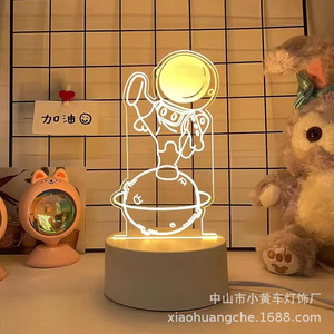 LED Licht Lampe Acryl 3D Led Tisch lampe Benutzer definierte Schreibtisch Astronaut Dekor Licht Lampe Geschenk Warme ABS Basis Geschenke Licht Hochzeits dekor - Product Image 3