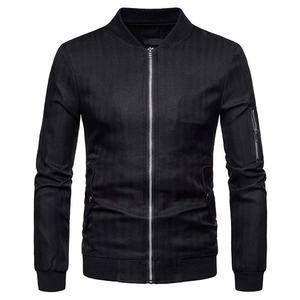 Chaqueta de bombardero de poliéster personalizada de estilo de moda de otoño e invierno para hombres Chaqueta de lona lisa con cremallera para cerrar o abrir - Product Image 1