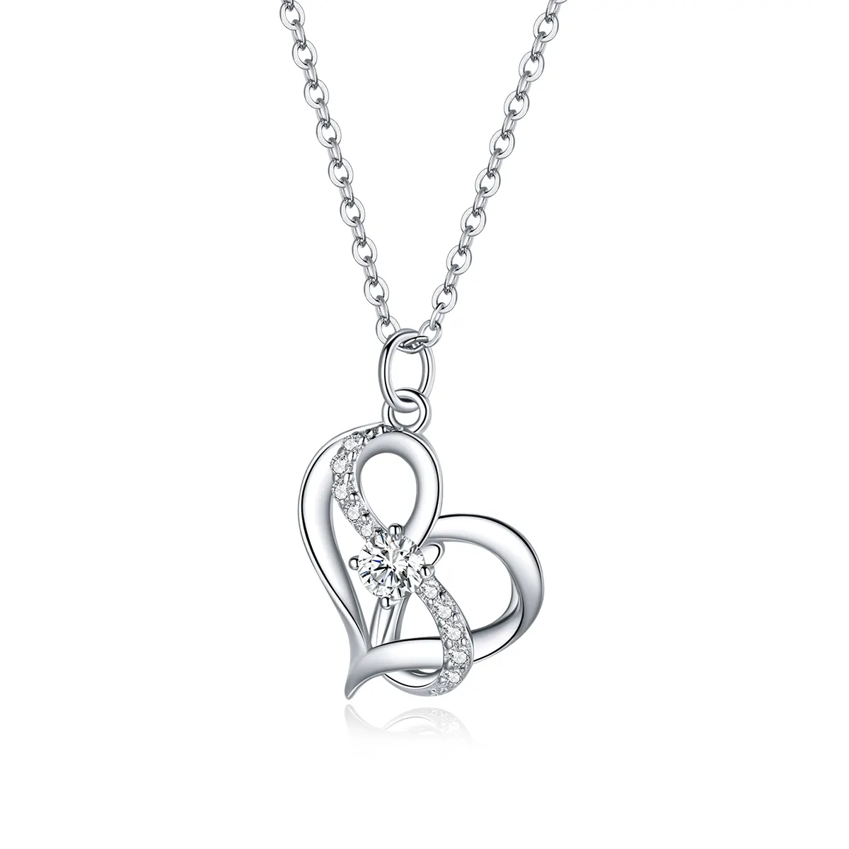 New Platinum-plated Soul Soul Collarbone Chain Valentine Gift Heart 925 Silver Necklace SCN442
