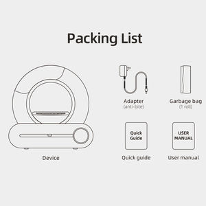 Intelligente Katzentoilette aus ABS-Material mit Automatischem Klappdeckel, Abfallfach und Ionendesodorierungssystem, Runde Automatische Katzentoilette - Product Image 5