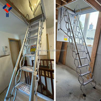 Accès pratique, escalier télescopique électrique intérieur pour grenier, pliable automatiquement, échelle de grenier en acier, escalier pliable