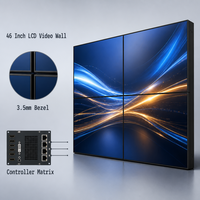 Mur vidéo LCD IPS 46 pouces avec cadre de 3,5 mm, contrôleur inclus, luminosité 700 cd/m², garantie 2 ans pour stand d'exposition commerciale
