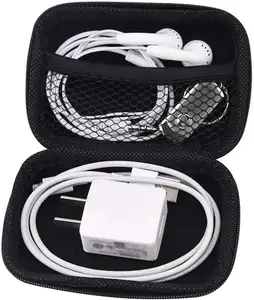 热卖防震方形硬拉链封闭耳机手提箱无线充电器耳机保护套 EVA 保护套