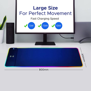 Großes kabelloses Laden Mouse pad <span class=keywords><strong>RGB</strong></span> Gamer 80x30 LED Gaming <span class=keywords><strong>RGB</strong></span> Light Mouse pad Für Computers piel zubehör - Product Image 1