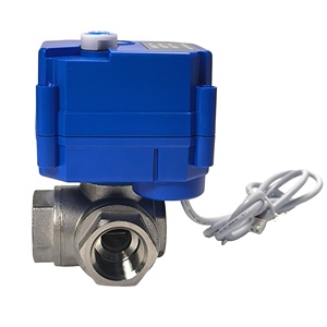 Vanne à boisseau sphérique motorisée 3 voies Flomarvel FH-MO/FH-S 12/24V 1/2 3/4 1'' en acier inoxydable SS304/316L, 2 fils, retour automatique, sécurité en cas de panne, port T/L, marche/arrêt - Product Image 1