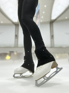 Pantalones de Patinaje Artístico de hielo personalizados para niñas y mujeres, mallas de esquí de lana para práctica de entrenamiento con lazos, <span class=keywords><strong>ropa</strong></span> de entrenamiento de práctica cálida - Product Image 2