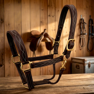 Cabestro de Cuero Hecho a Mano para Caballo, Modelo DI'LH'036, Equipo Ecuestre, Personalización de Marca, Venta al por Mayor, Divine International, Uttar Pradesh - Product Image 1