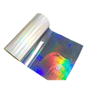 Pet cơ sở nhựa Glossy Bạc Holographic sọc <span class=keywords><strong>Foil</strong></span> in ấn dập nóng cuộn cho truyền nhiệt bao bì và nhãn - Product Image 5
