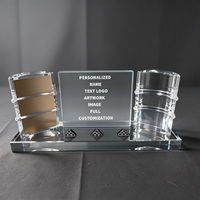 Ensemble de bureau en cristal K9 haute clarté Neelpure 186628, plaque nominative personnalisée en cristal pour cadeaux d'affaires