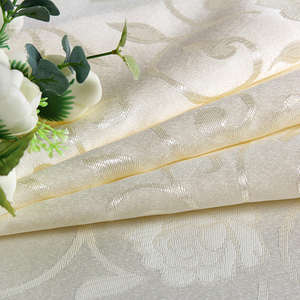 Nappe élégante en satin ronde gaufrée or rose pour mariage, technique de tissage teint uni - Product Image 6