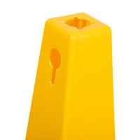 Cône de signalisation robuste en plastique de 91 cm, jaune, avec base de support pour chantier et travaux routiers