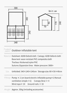옥스포드 코튼 패브릭으로 만든 <span class=keywords><strong>2</strong></span> 인용 새로운 야외 캠핑 에어 텐트 6m 풍선 돔 텐트 - Product Image 6
