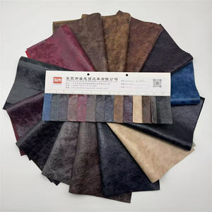 Materiale in Pelle PU Effetto Cerato Bicolore per Produzione di Scarpe e Borse in Stile Vintage - Product Image 3