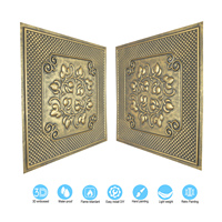 Livraison Gratuite, Plaques de Plafond Suspendues en PVC 2x2 pieds, Panneaux Muraux 3D Gaufrés Carrés pour Restaurant PL66 Or Ancien PAINTSDECOR