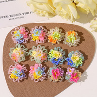 Applique florale perlée colorée, accessoires pour chaussures, breloques pour sabots et chaussures en gelée, bouquets de fleurs, accessoires pour boucles d'oreilles