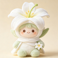 Adorable poupée en peluche Fée des fleurs, jouet en peluche végétal de dessin animé, mascotte personnalisée, cadeau pour enfants, décoration intérieure