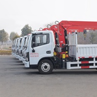 Nouveau petit camion cargo 5 tonnes Dongfeng personnalisé à flèche télescopique 4x2 4x4 avec grue