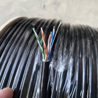 Câble réseau extérieur Cat5e UTP 24AWG avec âme CCA/BC, gaine PVC/PE, étanche, 305m, pour caméra de sécurité CCTV