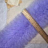 Dentelle en tulle 3D multicouche chiffrée et bouffante de 13,5 cm, garniture décorative pour robe de mariée et accessoires vestimentaires