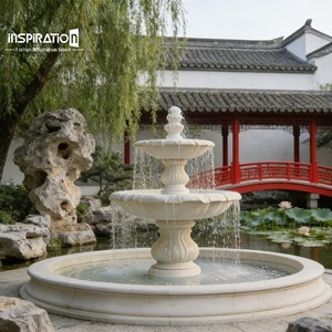 Fontaine <span class=keywords><strong>d</strong></span>écorative en pierre artificielle pour <span class=keywords><strong>extérieur</strong></span>, avec LED lumineuses, pour aménagement paysager de jardin - Product Image 1
