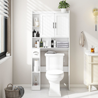 Armoire de rangement au-dessus des toilettes, armoire de rangement de ferme au-dessus des toilettes avec 2 portes de grange et support de porte-papier hygiénique