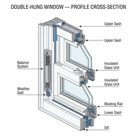 Ventanas Corredizas Verticales DEARHANS, Ventanas de Guillotina de Estilo Moderno, Ventanas Americanas de Doble Guillotina, Ventanas de Guillotina de Estilo Tradicional