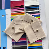 Pochette carrée en microfibre de velours pour bijoux, mini sac anti-poussière à rabat pour bagues et colliers, avec logo personnalisé