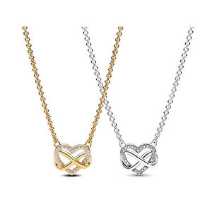 Collier en argent plaqué cuivre blanc simple et tendance avec <span class=keywords><strong>diamant</strong></span> et perle en forme de cœur, collection Panjia <span class=keywords><strong>Dora</strong></span>, sans logo, chaîne en bambou - Product Image 4