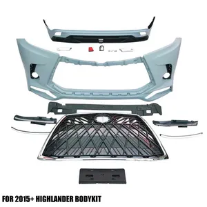 body kit for 2015-2018 highlander upgrade to lx570 style new highlander conversion bumper grille