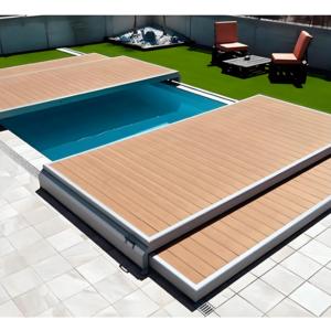 Ahorre espacio Seguridad Madera Plástico Piscina Cubierta Wpc Cubierta de suelo <span class=keywords><strong>para</strong></span> piscina pequeña - Product Image 5
