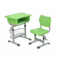 Ensemble moderne de bureau et chaise réglables à manivelle avec tiroir pour salles de classe et ateliers