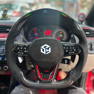 Volante Deportivo LED de Fibra de Carbono Compatible con Volkswagen Golf8 MK8 Passat <span class=keywords><strong>Touareg</strong></span> Tiguan Polo GTD MK7 MK6 <span class=keywords><strong>R</strong></span>-<span class=keywords><strong>Line</strong></span> CC Jetta - Product Image 6