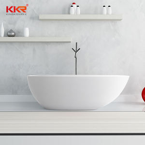 Baignoires autoportantes ovales surface solide tube <span class=keywords><strong>de</strong></span> <span class=keywords><strong>bain</strong></span> rond meubles d'hôtel - Product Image 2