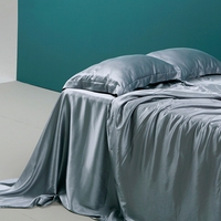 Drap Plat en Satin de Luxe Personnalisé pour la Vente en Gros, 100% Polyester, Draps Plats et Housses de Couette Effet Satin Soie