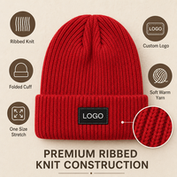 Bonnet tricoté personnalisé, côtelé, à revers, chaud, extensible, taille unique, hiver, automne, extérieur, décontracté, unisexe, OEM, vente en gros, faible MOQ