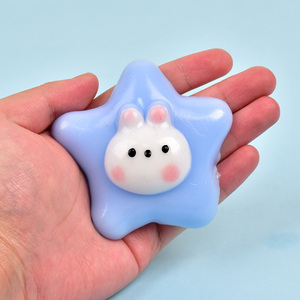 Pinch Family Star Rabbit Squishy, Juguete Antiestrés con Forma de Animal, Estrella de Peluche para Apretar, Simulación de Estrella - Product Image 2