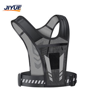 سترة جري قابلة للتخصيص، شبكية مسامية، عاكسة للضوء، من النايلون، قابلة للتعديل، متعددة الجيوب، حقيبة ظهر للترطيب، مع حافظة هاتف مغناطيسية - Product Image 1