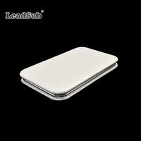 Miroir compact en cuir PU double face de couleur blanche, personnalisable par Leadsub