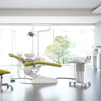 SÉCURITÉ fauteuil dentaire implant doré de luxe équipement médical fauteuil dentaire unité avec chariot et tabouret auxiliaire