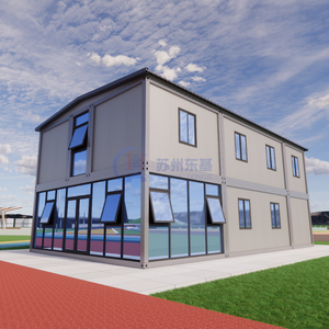 Contenitore prefabbricato grande edificio per uffici scolastici a doppio strato con gli occhiali da parete modulare case progetto di costruzione - Product Image 1