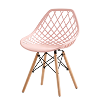Chaise de salle à manger moderne et minimaliste avec dossier ajouré en maille plastique durable pour la maison, le bureau, les cafés, les zones de négociation et les hôtels