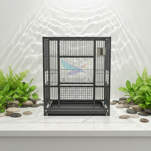 Grande Gabbia per Uccelli di Lusso Ecologica e Resistente con Struttura in Metallo per Pappagalli e Storni, con Attrezzatura di Intrattenimento Superiore, Modello Domestico - Product Image 2