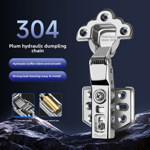 Bisagra Desmontable de Acero Inoxidable 304 para Puerta de Armario de Oficina/Hogar, Amortiguador en Forma de Ciruela, Diseño Engrosado, Cierre Suave - Product Image 3