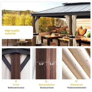 ศาลาโลหะกลางแจ้งขนาด 12x20 ฟุต สำหรับงานหนัก โครงสร้างอลูมิเนียม หลังคาเหล็กแบบระบายอากาศ พร้อมมุ้งกันยุง สำหรับสวนและงานปาร์ตี้ ขายส่ง - Product Image 6