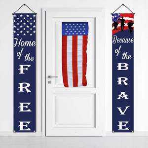العلم الأمريكية علامة شرفة داخلية/خارجية ، يوم ذكرى جندي وطني ، يوم الاحتفال بيوم استقلال جولي الرابع ، لافتة قابلة لإعادة الاستخدام - Product Image 5