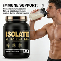 Protéine de lactosérum isolée en poudre instantanée 1 kg Haute pureté Supplément nutritionnel sportif pour la musculation et le fitness des adultes