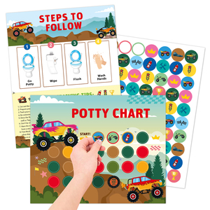 Pegatina de entrenamiento para niños y niñas, tema de coches, hábito de baño, formación de orinal, tema de sirenas, tabla de pegatinas de entrenamiento de baño para niños - Product Image 3