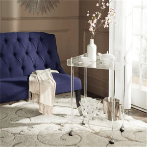 Chariot de service en acrylique de taille personnalisée hautement transparent avec 4 roues pour l'hôtel - Product Image 6